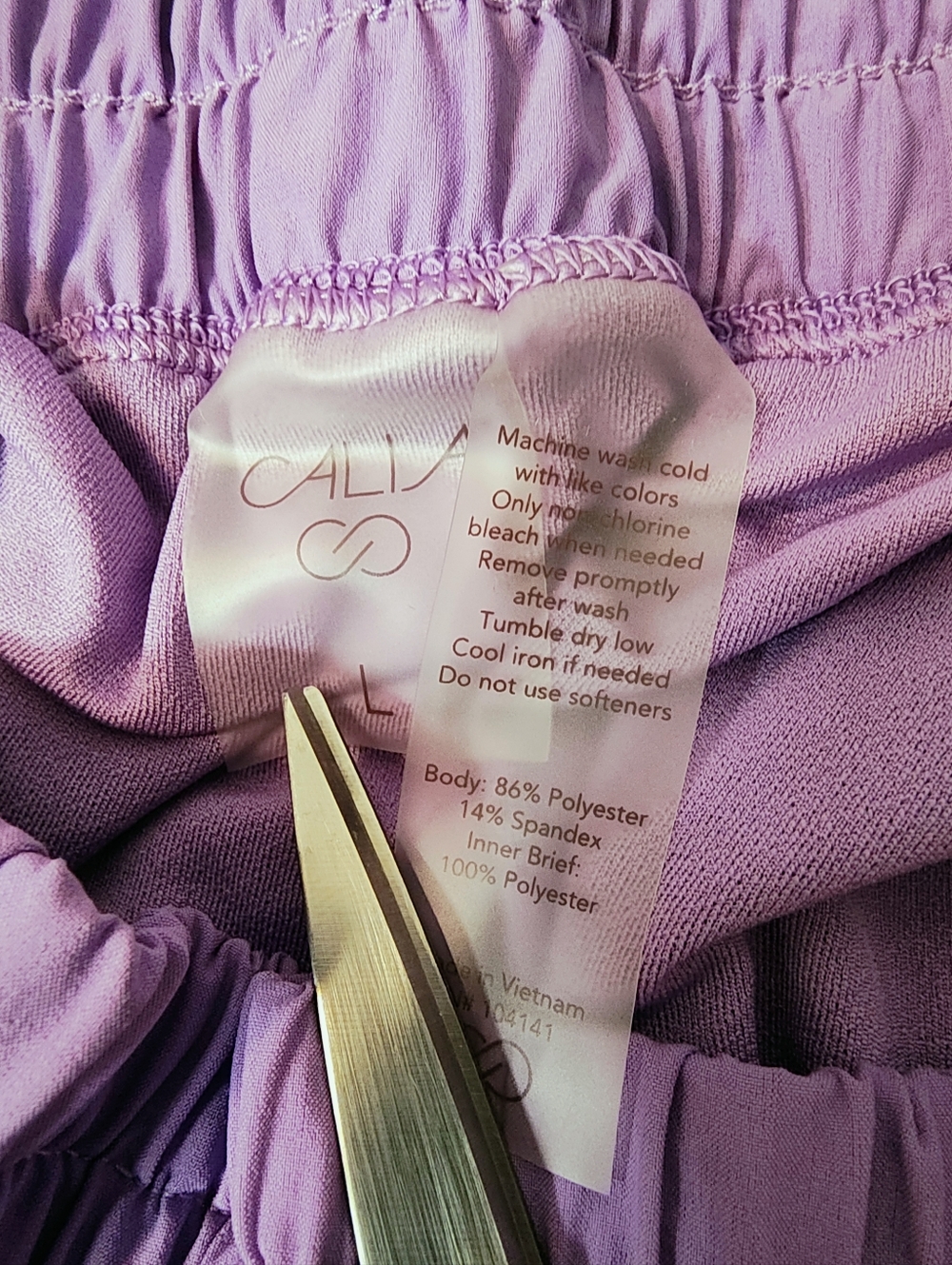 Calia Step Up Women's Shorts Lavender Purple Petal High Rise Shorts L - Picture 3 of 12